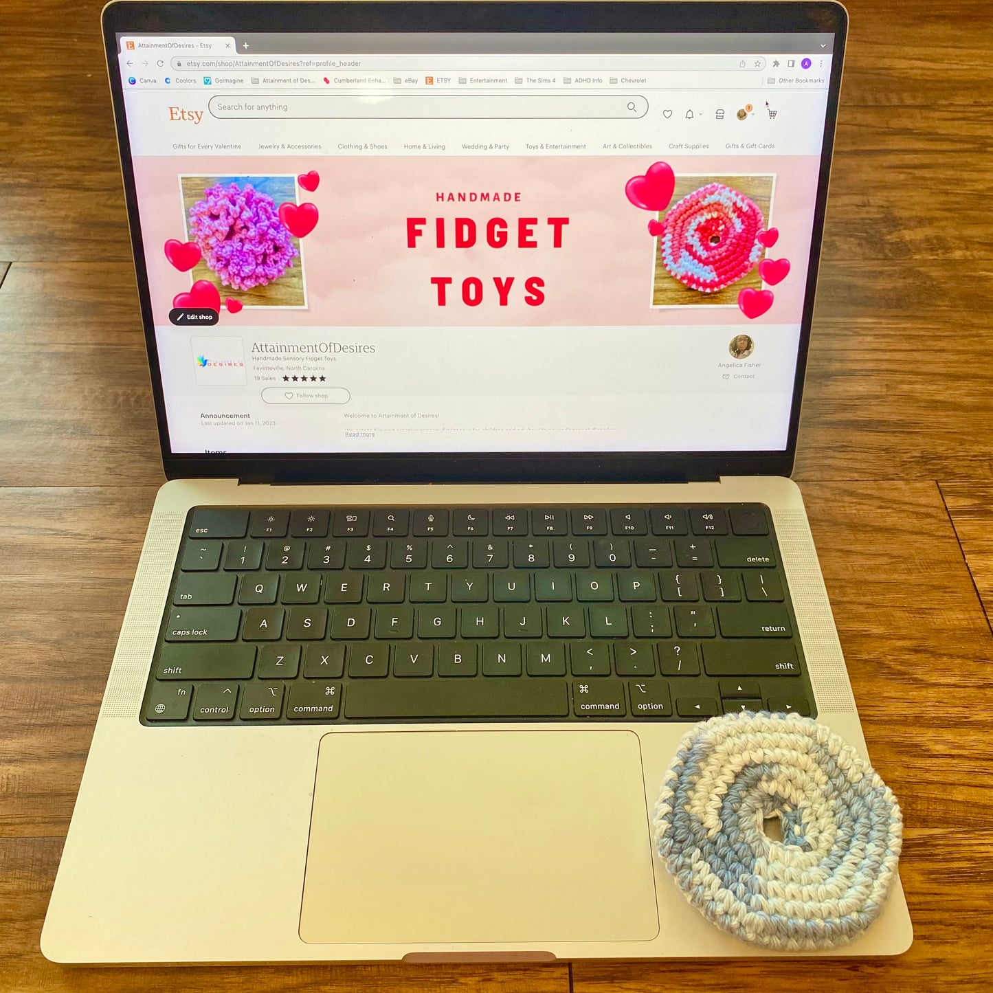 Faded Denim Marble Pusher Fidget